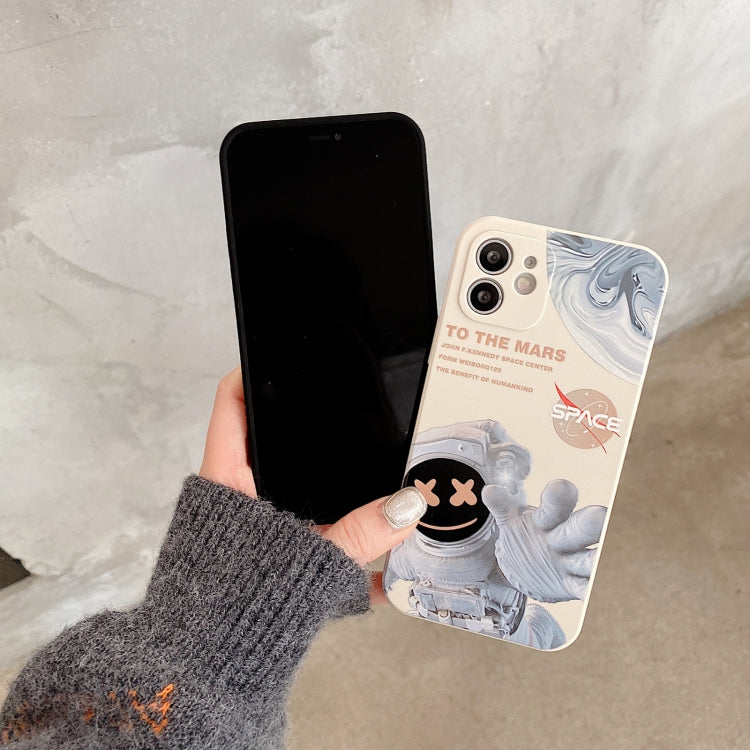For iPhone XR Martian Astronaut Pattern Shockproof Phone Case(White) - More iPhone Cases by buy2fix | Online Shopping UK | buy2fix