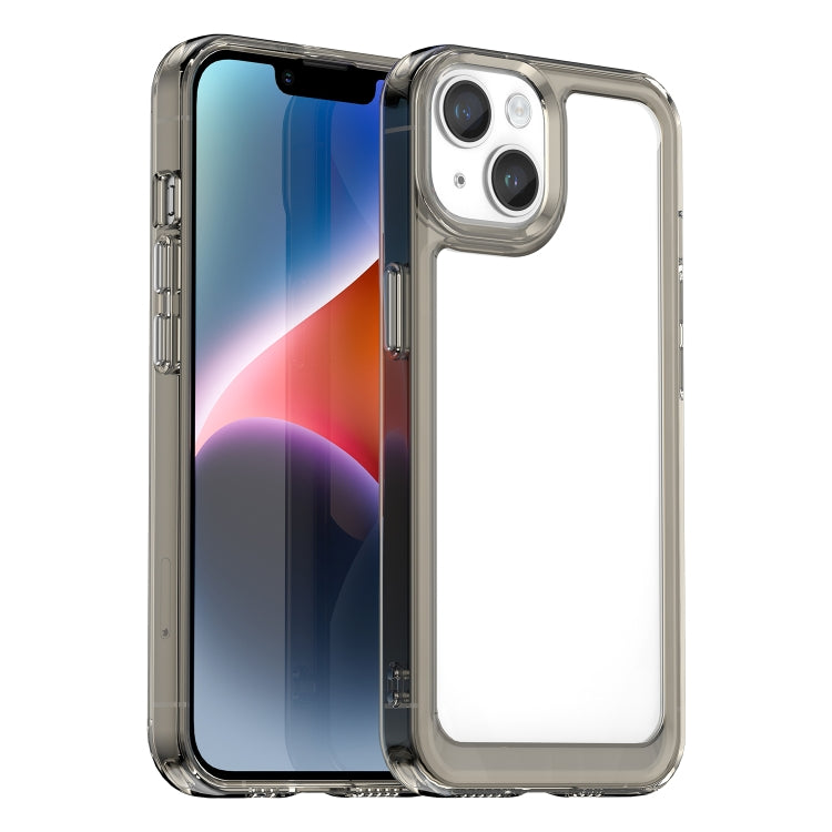 For iPhone 15 Colorful Series Acrylic + TPU Phone Case(Transparent Grey) by buy2fix