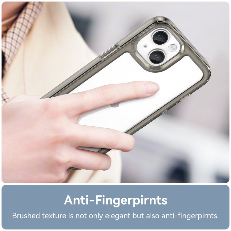 For iPhone 15 Colorful Series Acrylic + TPU Phone Case(Transparent Grey) by buy2fix