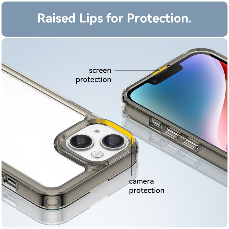 For iPhone 15 Colorful Series Acrylic + TPU Phone Case(Transparent Grey) by buy2fix