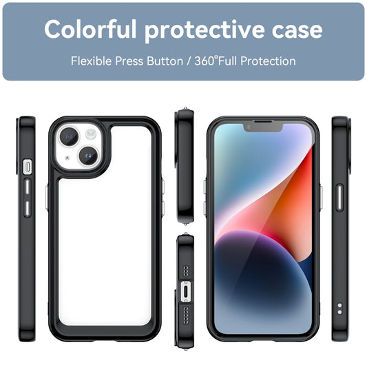 For iPhone 15 Plus Colorful Series Acrylic + TPU Phone Case(Black) by buy2fix