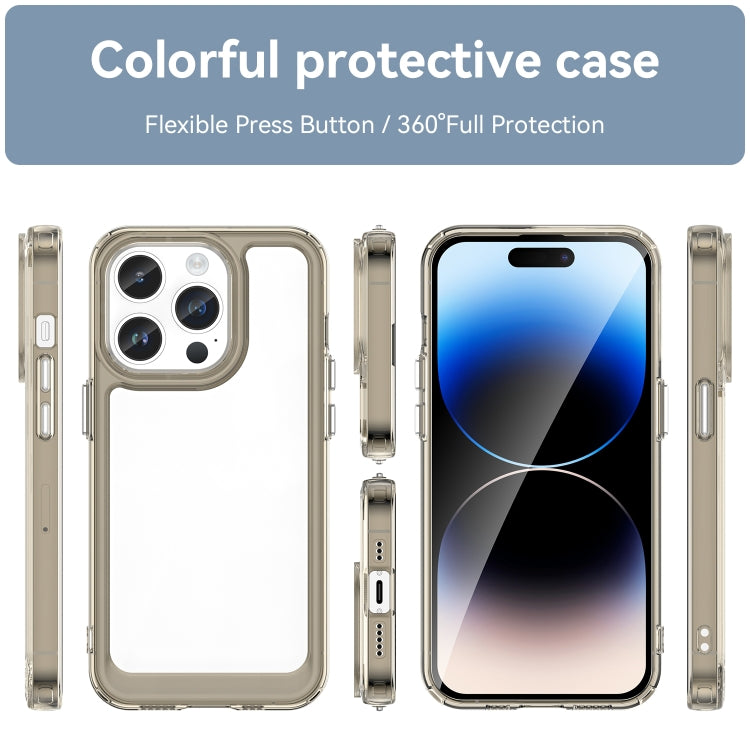 For iPhone 15 Pro Max Colorful Series Acrylic + TPU Phone Case(Transparent Grey) by buy2fix