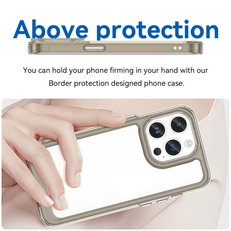 For iPhone 15 Pro Max Colorful Series Acrylic + TPU Phone Case(Transparent Grey) by buy2fix