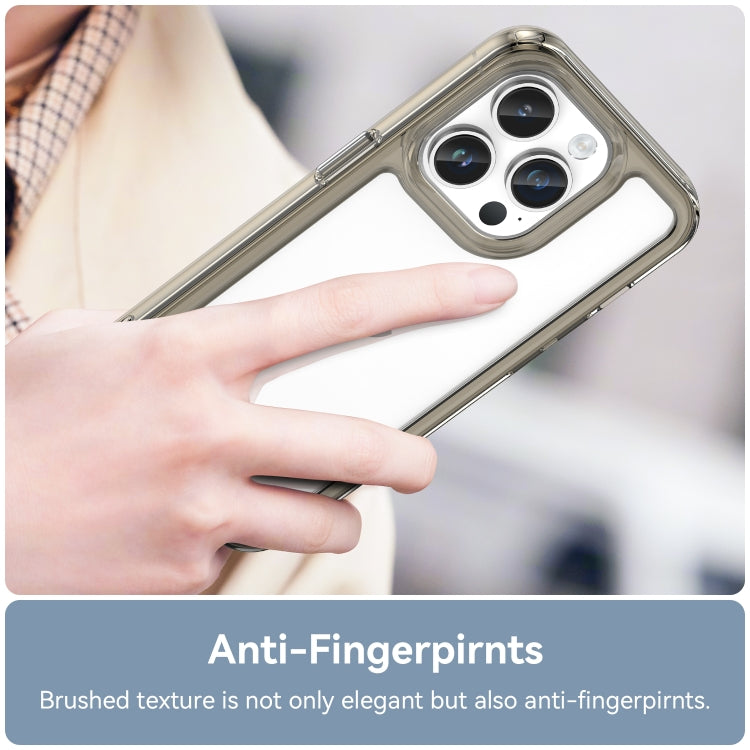 For iPhone 15 Pro Max Colorful Series Acrylic + TPU Phone Case(Transparent Grey) by buy2fix