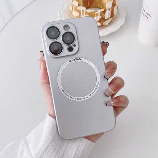 For iPhone 13 Pro Magsafe Magnetic PC Shockproof Phone Case With Camera Lens(Silver) - iPhone 13 Pro Cases by buy2fix | Online Shopping UK | buy2fix