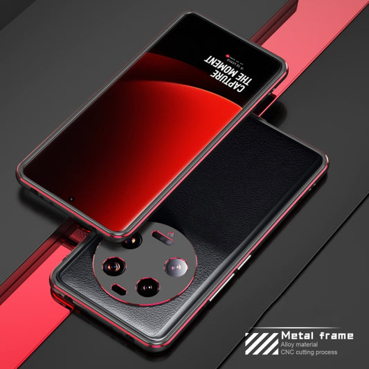 For Xiaomi 13 Ultra LK Aurora Metal Phone Frame with Lens Cover(Black Red) by buy2fix