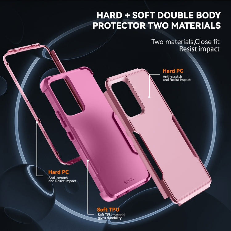 For Samsung Galaxy A53 5G TPU + PC Shockproof Protective Phone Case(Pink) - Galaxy Phone Cases by buy2fix | Online Shopping UK | buy2fix