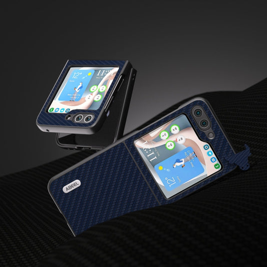 For Samsung Galaxy Z Flip5 ABEEL Carbon Fiber Texture Protective Phone Case(Dark Blue) by buy2fix