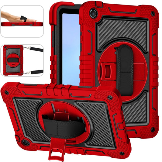 For Huawei MatePad SE 10.4 360 Degree Rotation PC Contrast Silicone Tablet Case(Red + Black) by buy2fix
