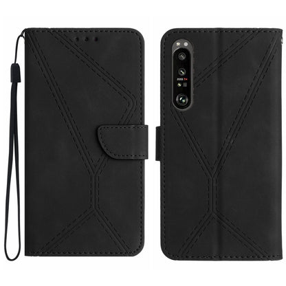 For Sony Xperia 1 IV Stitching Embossed Leather Phone Case(Black) - Sony Cases by buy2fix | Online Shopping UK | buy2fix