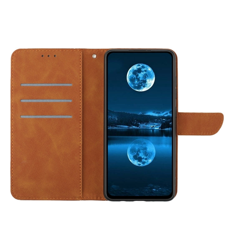 For Sony Xperia 10 V Stitching Embossed Leather Phone Case(Brown) - Sony Cases by buy2fix | Online Shopping UK | buy2fix