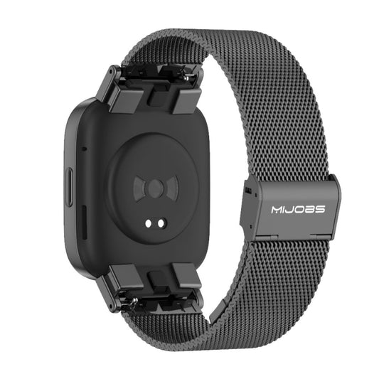 For Redmi Watch 3 Mijobs Milan Buckle Metal Watch Band(Black) by MIJOBS