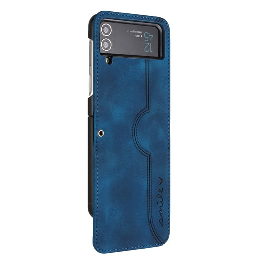 For Samsung Galaxy Z Flip4 5G Heart Pattern Skin Feel Leather Phone Case(Royal Blue) - Galaxy Z Flip4 5G Cases by buy2fix | Online Shopping UK | buy2fix