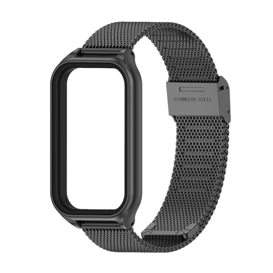 For Xiaomi Smart Band 8 Active / Redmi Band 2 Mijobs Metal Shell + Milan Buckle Metal Watch Band(Black) by MIJOBS
