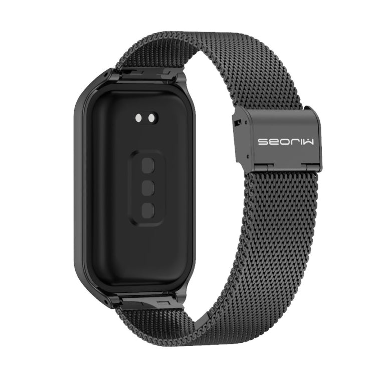 For Xiaomi Smart Band 8 Active / Redmi Band 2 Mijobs Metal Shell + Milan Buckle Metal Watch Band(Black) by MIJOBS