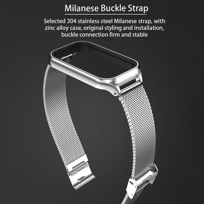 For Xiaomi Smart Band 8 Active / Redmi Band 2 Mijobs Metal Shell + Milan Buckle Metal Watch Band(Black) by MIJOBS