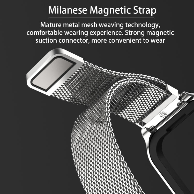 For Xiaomi Smart Band 8 Active / Redmi Band 2 Mijobs Metal Shell + Milan Buckle Metal Watch Band(Black) by MIJOBS