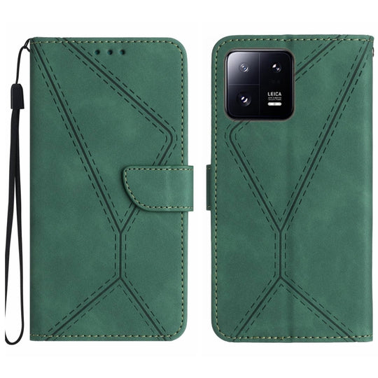 For Xiaomi 13 Pro Stitching Embossed Leather Phone Case(Green)