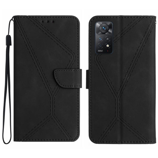 For Redmi Note 12 Pro 4G/5G Stitching Embossed Leather Phone Case(Black) - Note 12 Pro Cases by buy2fix | Online Shopping UK | buy2fix