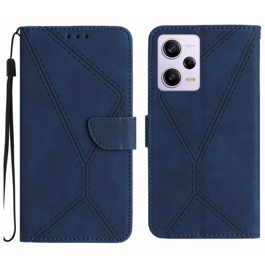 For Xiaomi Redmi Note 12 Pro+ Stitching Embossed Leather Phone Case(Blue) - Note 12 Pro+ Cases by buy2fix | Online Shopping UK | buy2fix