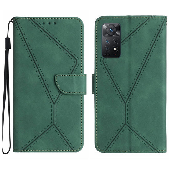 For Redmi Note 11 4G Global Stitching Embossed Leather Phone Case(Green)