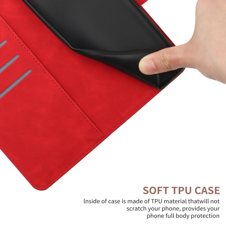 For Xiaomi POCO C40 Stitching Embossed Leather Phone Case(Red) - Xiaomi Cases by buy2fix | Online Shopping UK | buy2fix