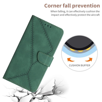 For Xiaomi POCO M5 / M4 5G Stitching Embossed Leather Phone Case(Green) - Xiaomi Cases by buy2fix | Online Shopping UK | buy2fix