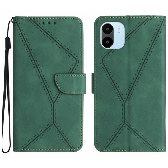 For Xiaomi Redmi A1 / A2 Stitching Embossed Leather Phone Case(Green)
