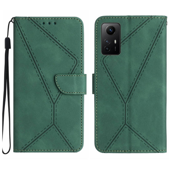 For Xiaomi Redmi Note 12S Stitching Embossed Leather Phone Case(Green)