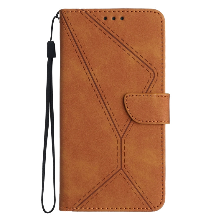 For iPhone 11 Stitching Embossed Leather Phone Case(Brown) - iPhone 11 Cases by buy2fix | Online Shopping UK | buy2fix