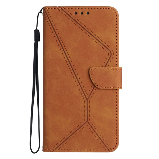 For iPhone 14 Plus Stitching Embossed Leather Phone Case(Brown) by buy2fix