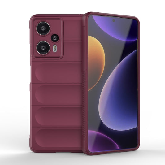 For Xiaomi Redmi Note 12 Turbo Magic Shield TPU + Flannel Phone Case(Wine Red) - Xiaomi Cases by buy2fix | Online Shopping UK | buy2fix