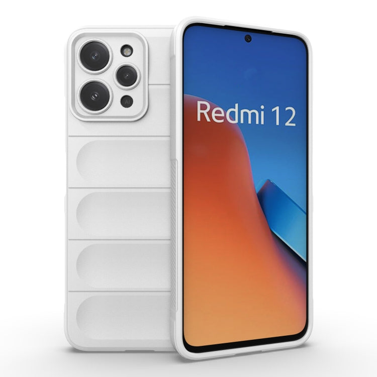 For Xiaomi Redmi 12 4G Magic Shield TPU + Flannel Phone Case(White) - Xiaomi Cases by buy2fix | Online Shopping UK | buy2fix