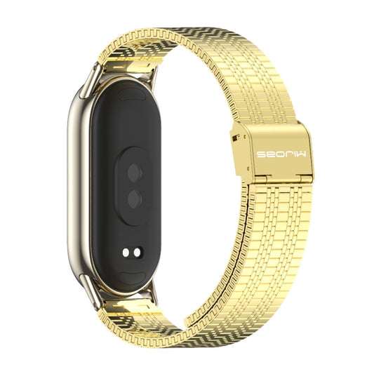 For Xiaomi Smart Band 10 / 9 / 8 Mijobs Stainless Steel Metal Watch Band(Gold+Light Gold) by MIJOBS