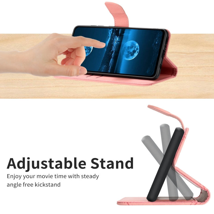 For Samsung Galaxy A14 5G / A14 4G Stitching Embossed Leather Phone Case(Pink) by buy2fix