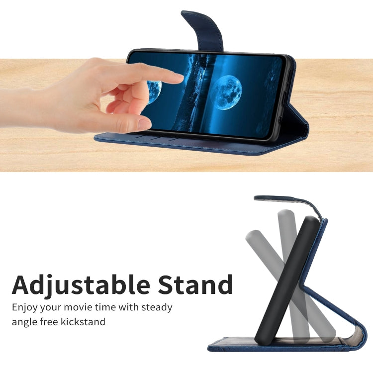 For Samsung Galaxy A14 5G / A14 4G Stitching Embossed Leather Phone Case(Blue) by buy2fix