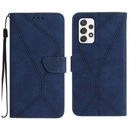 For Samsung Galaxy A23 4G / 5G Stitching Embossed Leather Phone Case(Blue) by buy2fix