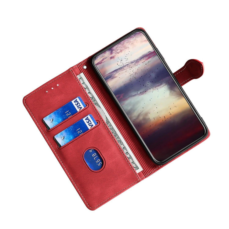 For Infinix Smart 7 HD Skin Feel Magnetic Buckle Leather Phone Case(Red) by buy2fix