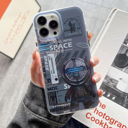 For iPhone 13 Dual-side IMD Astronaut Frosted Phone Case(Blue Grey) - iPhone 13 Cases by buy2fix | Online Shopping UK | buy2fix