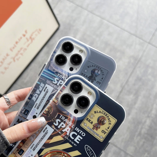 For iPhone 13 Dual-side IMD Astronaut Frosted Phone Case(Blue Grey) by buy2fix