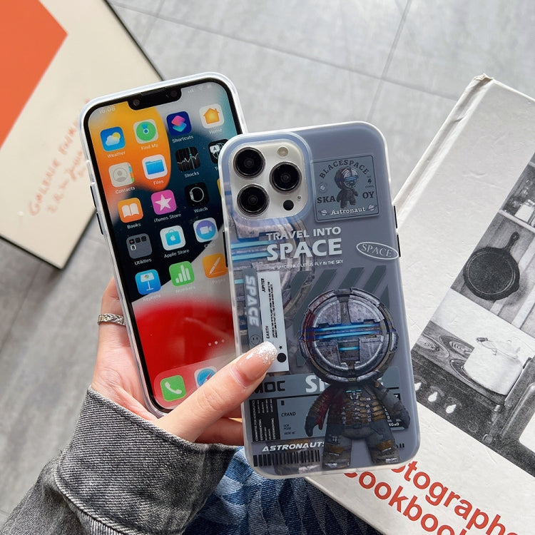 For iPhone 12 Pro Max Dual-side IMD Astronaut Frosted Phone Case(Black Gold) by buy2fix
