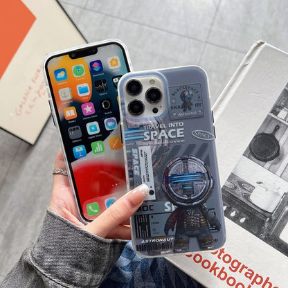 For iPhone 12 Pro Max Dual-side IMD Astronaut Frosted Phone Case(Black Gold) by buy2fix