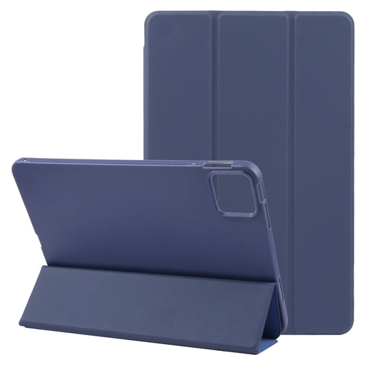 For Xiaomi Pad 6 / Pad 6 Pro Three-fold Holder Flip Tablet Leather Case(Dark Blue) -  by buy2fix | Online Shopping UK | buy2fix