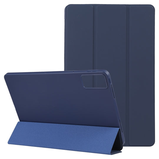 For Xiaomi Redmi Pad SE 2023 Three-fold Holder Flip Tablet Leather Case(Dark Blue)