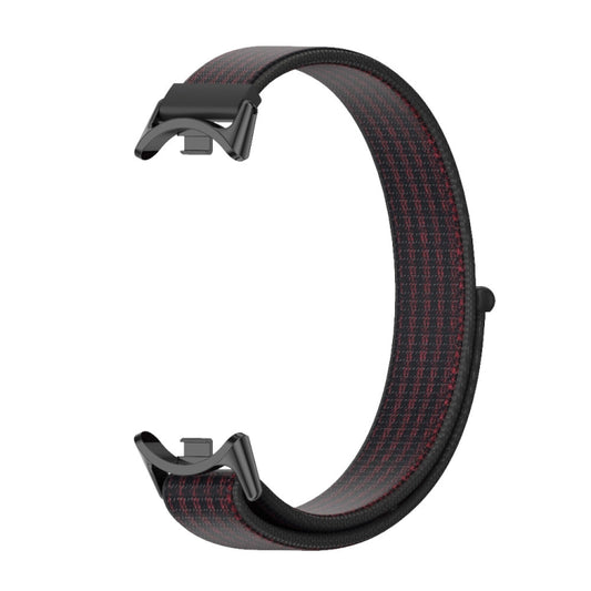 For Xiaomi Smart Band 10 / 9 / 8 Mijobs Breathable Nylon Loop Watch Band(Black Red) by MIJOBS