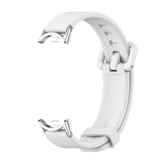 For Xiaomi Smart Band 10 / 9 / 8 Mijobs Silicone Breathable Watch Band(White Silver) by MIJOBS