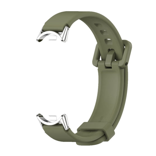 For Xiaomi Smart Band 10 / 9 / 8 Mijobs Silicone Breathable Watch Band(Army Green+Silver) by MIJOBS