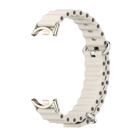 For Xiaomi Smart Band 10 / 9 / 8 Mijobs Marine Silicone Breathable Watch Band(Grey Light Gold) by MIJOBS