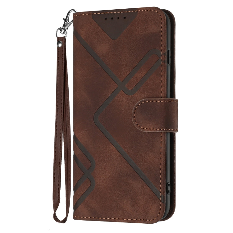 For Honor 10 Lite Line Pattern Skin Feel Leather Phone Case(Coffee) - Honor Cases by buy2fix | Online Shopping UK | buy2fix