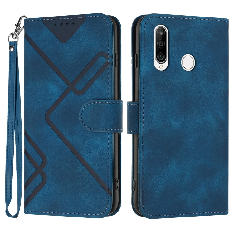 For Honor 20S Russia /20 lite Russia  Line Pattern Skin Feel Leather Phone Case(Royal Blue) - Honor Cases by buy2fix | Online Shopping UK | buy2fix